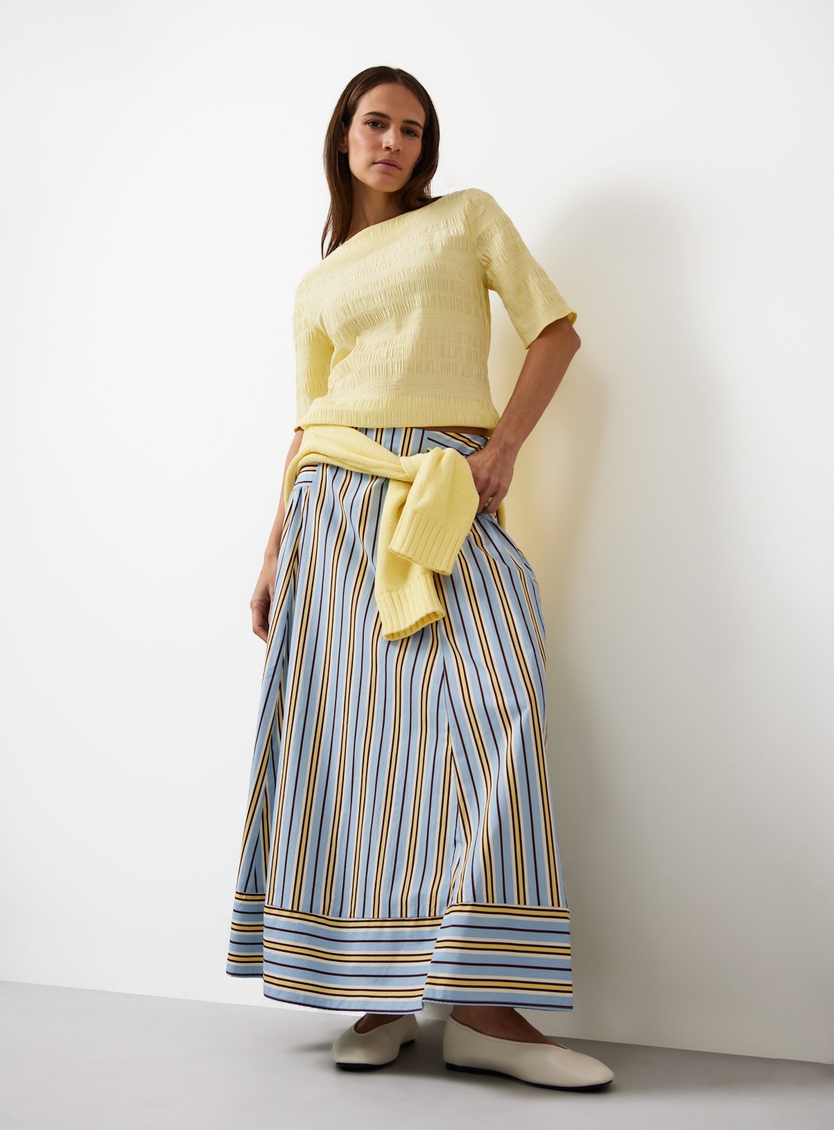 Yellow Textured Stripe Co-ord Top 6 - Image 2 thumbnail